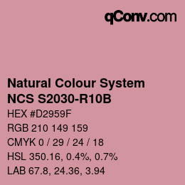 カラーコード: Natural Colour System<br>NCS S2030-R10B - Rosa | qconv.com