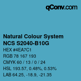 Farbcode: Natural Colour System<br>NCS S2040-B10G - Blau | qconv.com