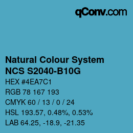 Farbcode: Natural Colour System<br>NCS S2040-B10G - Blau | qconv.com