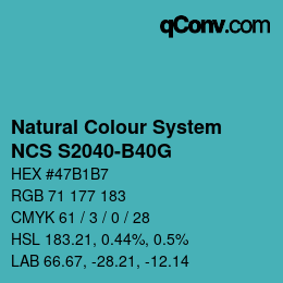 カラーコード: Natural Colour System<br>NCS S2040-B40G - Hellblau | qconv.com