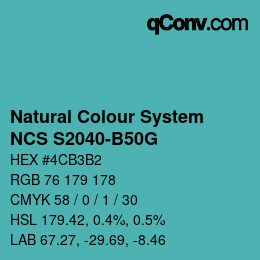 Color code: Natural Colour System<br>NCS S2040-B50G - Hellblau | qconv.com