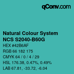 颜色代码: Natural Colour System<br>NCS S2040-B60G - Hellgrün | qconv.com
