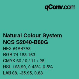 Color code: Natural Colour System<br>NCS S2040-B80G - Hellgrün | qconv.com