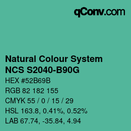 Color code: Natural Colour System<br>NCS S2040-B90G - Hellgrün | qconv.com