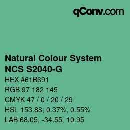 Color code: Natural Colour System<br>NCS S2040-G - Grün | qconv.com