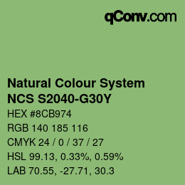 Color code: Natural Colour System<br>NCS S2040-G30Y - Grün | qconv.com