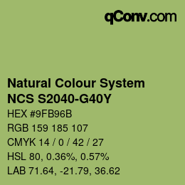 Color code: Natural Colour System<br>NCS S2040-G40Y - Grün | qconv.com