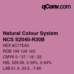 Farbcode: Natural Colour System<br>NCS S2040-R30B - Dunkelrosa | qconv.com