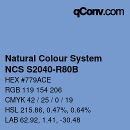 Farbcode: Natural Colour System<br>NCS S2040-R80B - Hellblau | qconv.com