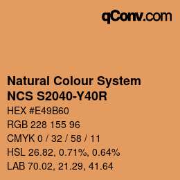Color code: Natural Colour System<br>NCS S2040-Y40R - Beigeorange | qconv.com