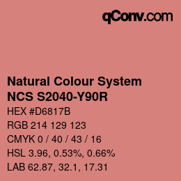 颜色代码: Natural Colour System<br>NCS S2040-Y90R - Dunkelrosa | qconv.com