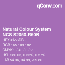 Farbcode: Natural Colour System<br>NCS S2050-R50B - Lila | qconv.com