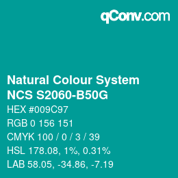 颜色代码: Natural Colour System<br>NCS S2060-B50G - Grün | qconv.com