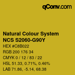 カラーコード: Natural Colour System<br>NCS S2060-G90Y - Hellbraun | qconv.com