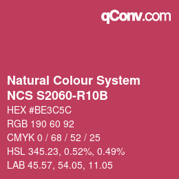 Color code: Natural Colour System<br>NCS S2060-R10B - Blaurot | qconv.com