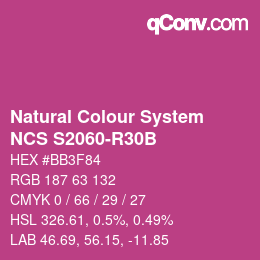 Farbcode: Natural Colour System<br>NCS S2060-R30B - Violett | qconv.com
