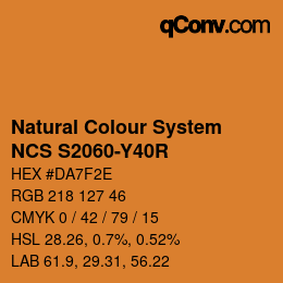 カラーコード: Natural Colour System<br>NCS S2060-Y40R - Braunbeige | qconv.com