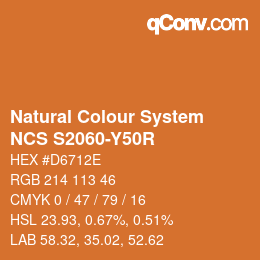 Farbcode: Natural Colour System<br>NCS S2060-Y50R - Braunorange | qconv.com