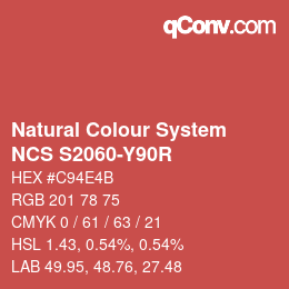 Color code: Natural Colour System<br>NCS S2060-Y90R - Rosa | qconv.com