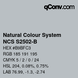 Farbcode: Natural Colour System<br>NCS S2502-B - Blaugrau | qconv.com