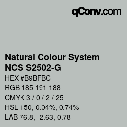 カラーコード: Natural Colour System<br>NCS S2502-G - Grau | qconv.com