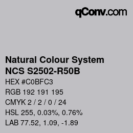 Farbcode: Natural Colour System<br>NCS S2502-R50B - Neu seit 2022 | qconv.com
