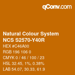 カラーコード: Natural Colour System<br>NCS S2570-Y40R - Hellbraun | qconv.com