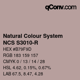 Farbcode: Natural Colour System<br>NCS S3010-R - Graurosa | qconv.com