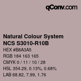 Farbcode: Natural Colour System<br>NCS S3010-R10B - Rotbeige | qconv.com