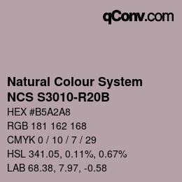 カラーコード: Natural Colour System<br>NCS S3010-R20B - Rotbeige | qconv.com