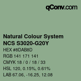 Color code: Natural Colour System<br>NCS S3020-G20Y - Grün | qconv.com