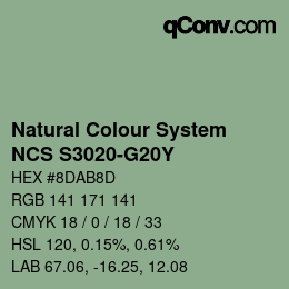 カラーコード: Natural Colour System<br>NCS S3020-G20Y - Grün | qconv.com