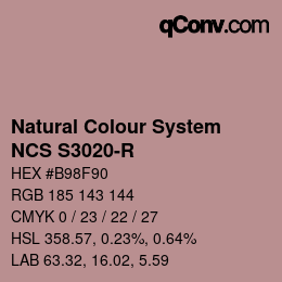 カラーコード: Natural Colour System<br>NCS S3020-R - Altrosa dunkel | qconv.com