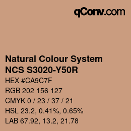 カラーコード: Natural Colour System<br>NCS S3020-Y50R - Dunkelbeige | qconv.com