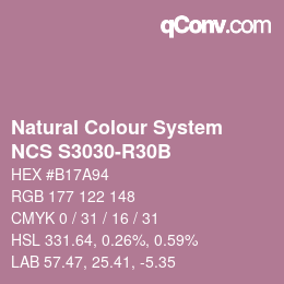 カラーコード: Natural Colour System<br>NCS S3030-R30B - Violett | qconv.com