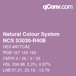 カラーコード: Natural Colour System<br>NCS S3030-R40B - Violett | qconv.com