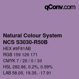 Color code: Natural Colour System<br>NCS S3030-R50B - Rosablau | qconv.com