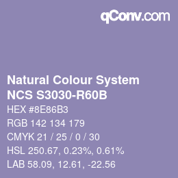 Color code: Natural Colour System<br>NCS S3030-R60B - Rosablau | qconv.com