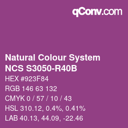 カラーコード: Natural Colour System<br>NCS S3050-R40B - Violett | qconv.com