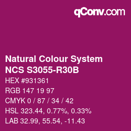 カラーコード: Natural Colour System<br>NCS S3055-R30B - Lila | qconv.com