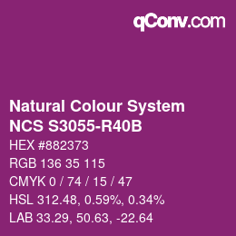 Color code: Natural Colour System<br>NCS S3055-R40B - Lila | qconv.com