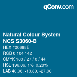 カラーコード: Natural Colour System<br>NCS S3060-B - Blau | qconv.com