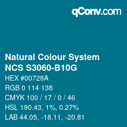 カラーコード: Natural Colour System<br>NCS S3060-B10G - Blau | qconv.com