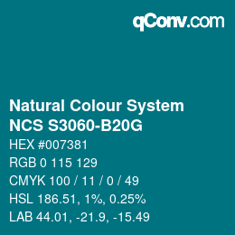カラーコード: Natural Colour System<br>NCS S3060-B20G - Blau | qconv.com