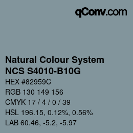 Color code: Natural Colour System<br>NCS S4010-B10G - Grau | qconv.com