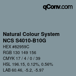 カラーコード: Natural Colour System<br>NCS S4010-B10G - Grau | qconv.com