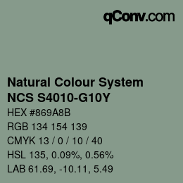 Farbcode: Natural Colour System<br>NCS S4010-G10Y - Graugrün | qconv.com