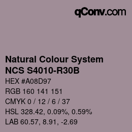 Código de color: Natural Colour System<br>NCS S4010-R30B - Blasslila | qconv.com