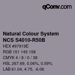 Código de color: Natural Colour System<br>NCS S4010-R50B - Lila | qconv.com