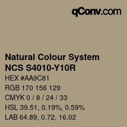 Farbcode: Natural Colour System<br>NCS S4010-Y10R - Graubraun | qconv.com